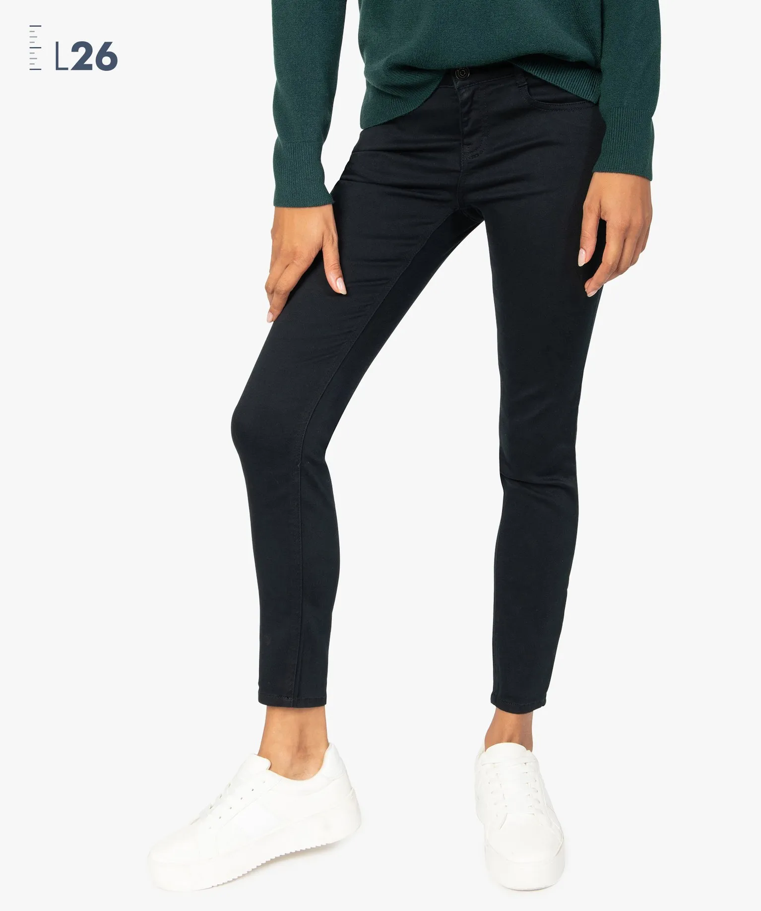 Pantalon femme coupe slim - Longueur L26 noir