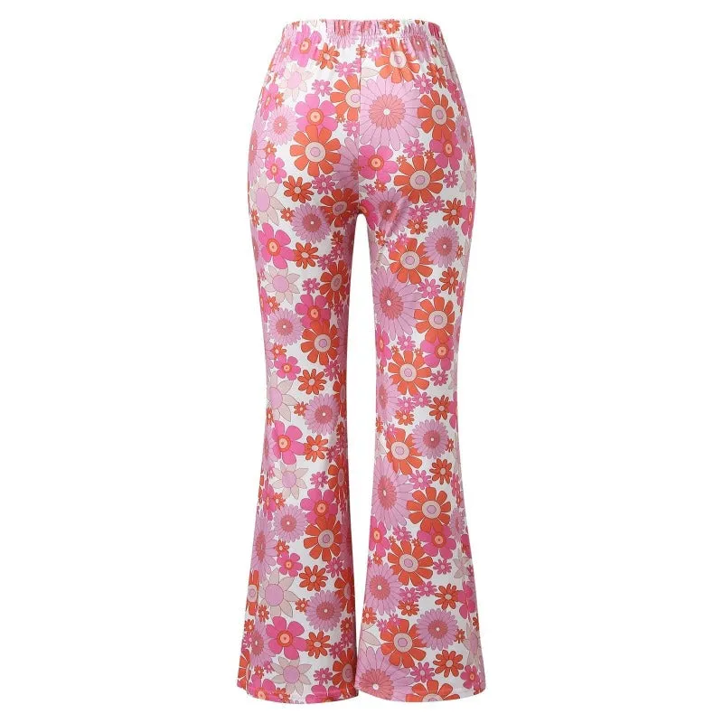 Pantalon Hippie Imprimé Rose