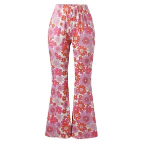 Pantalon Hippie Imprimé Rose