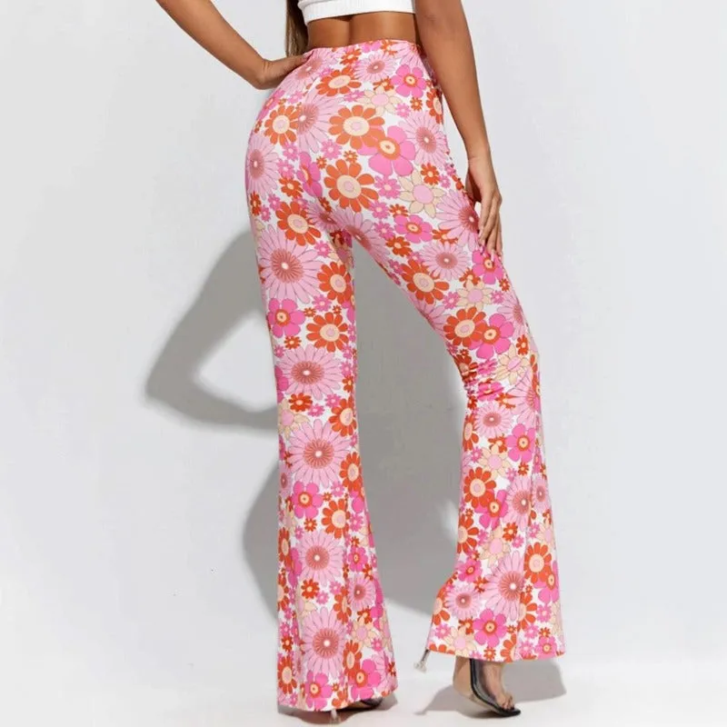 Pantalon Hippie Imprimé Rose