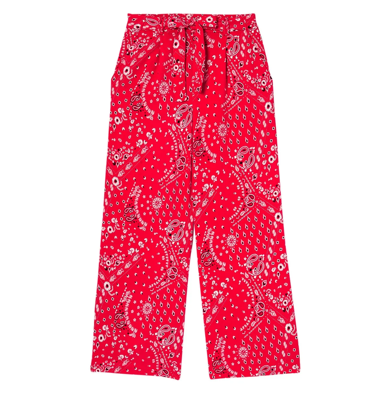 Pantalon large bandana - Imprimé rouge