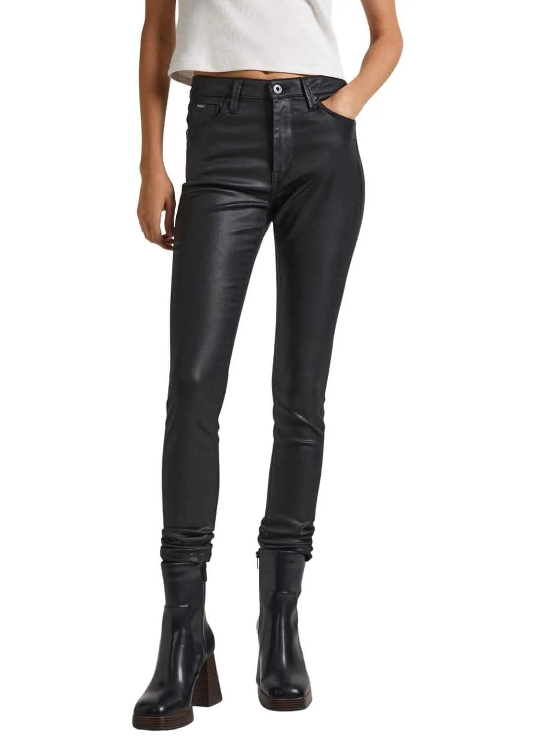 Pantalon Pepe Jeans Regent Skinny Noire pour Femme