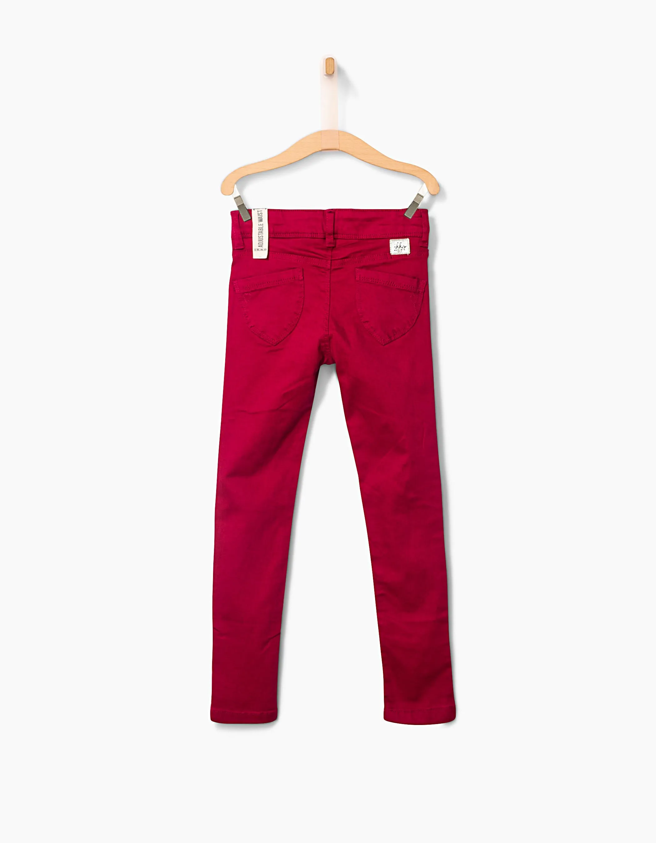 Pantalon skinny rouge framboise fille