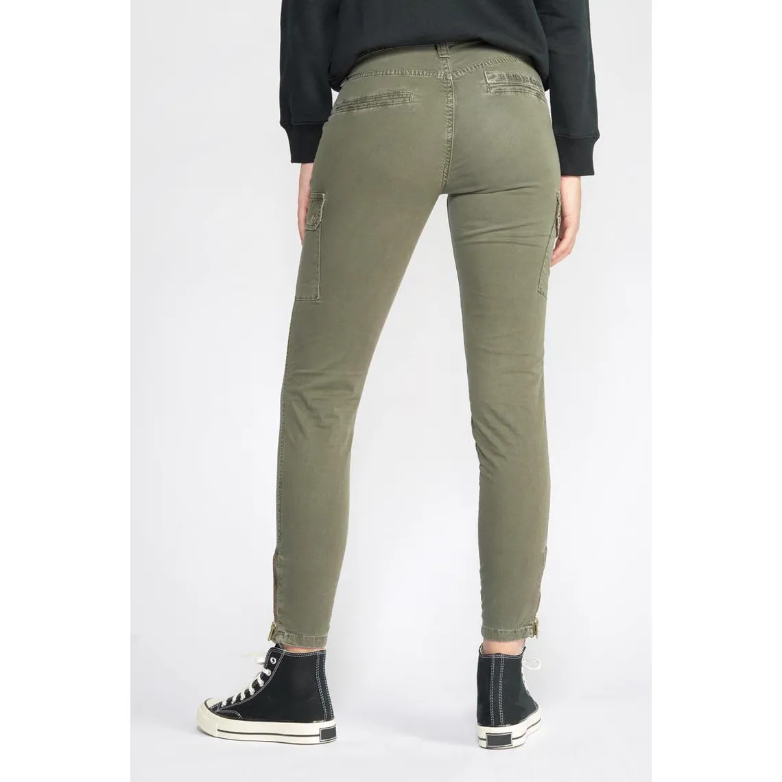 Pantalon slim ARMY marron en coton | 3 Suisses