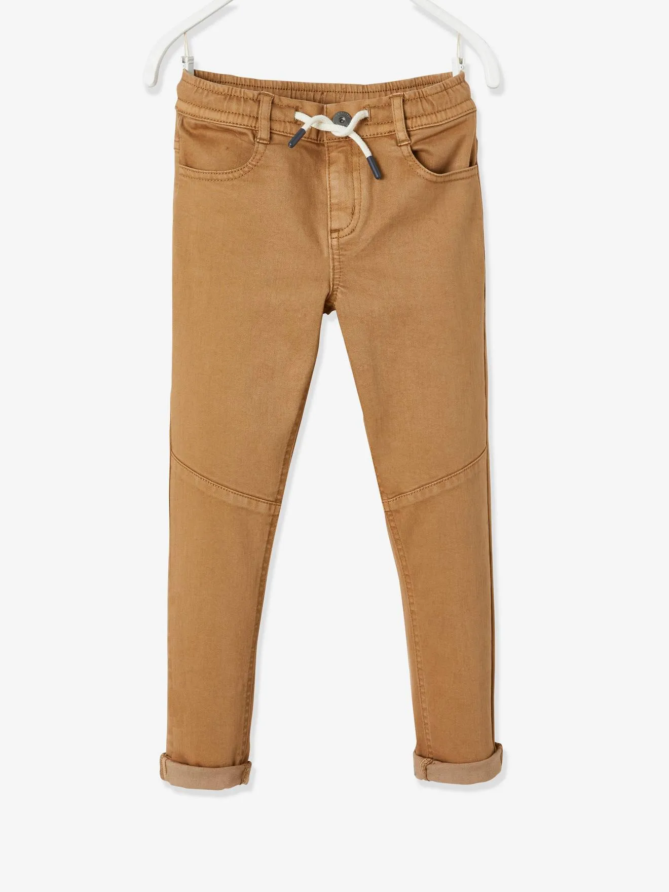 Pantalon slim couleur facile à enfiler garçon beige - Vertbaudet