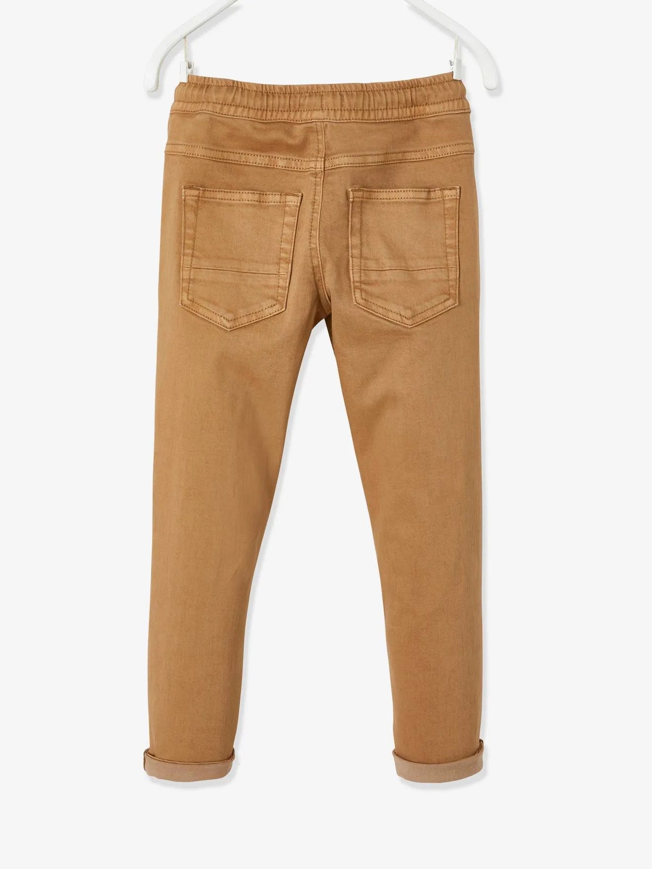 Pantalon slim couleur facile à enfiler garçon beige - Vertbaudet