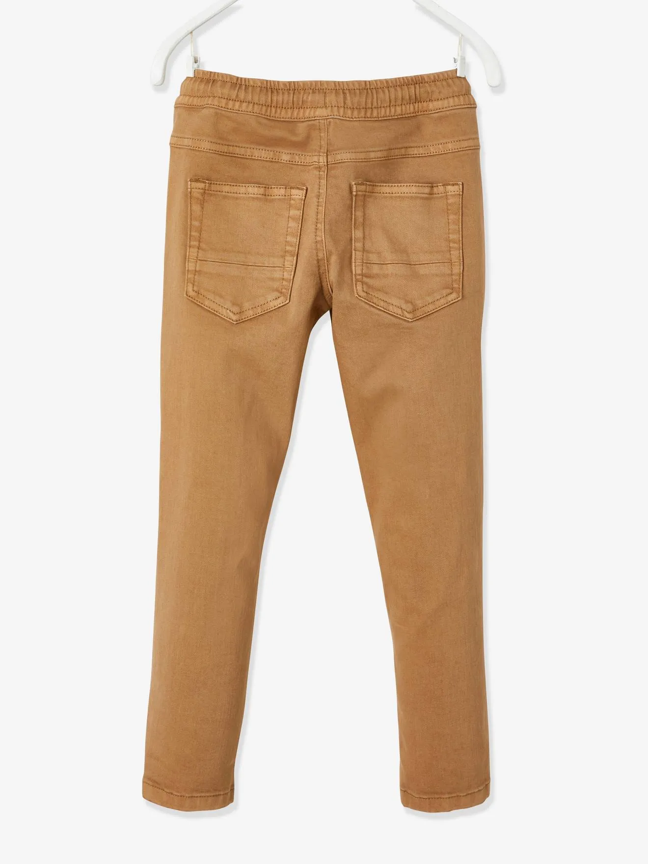 Pantalon slim couleur facile à enfiler garçon beige - Vertbaudet