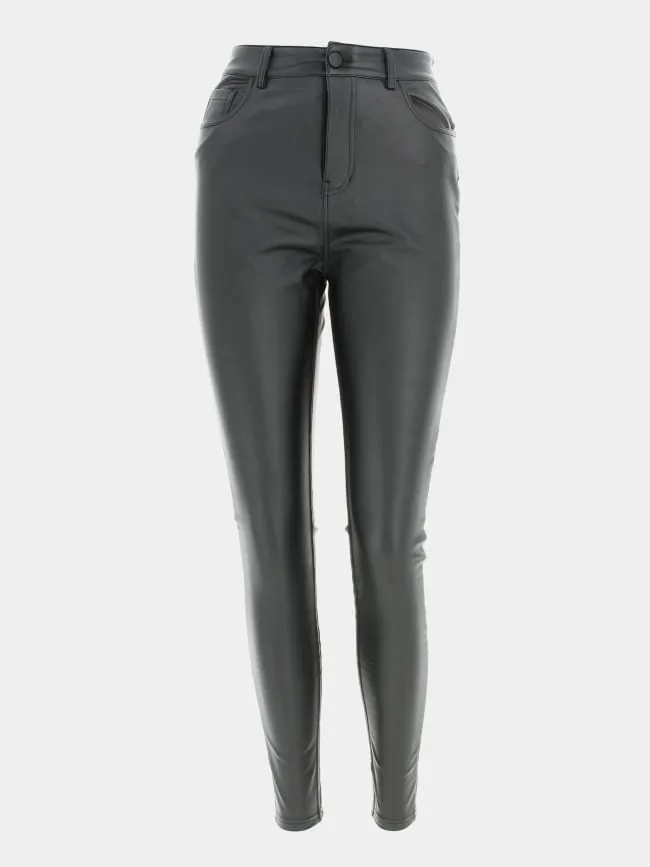 Pantalon slim enduit nico noir femme - Tiffosi | wimod