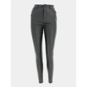 Pantalon slim enduit nico noir femme - Tiffosi | wimod