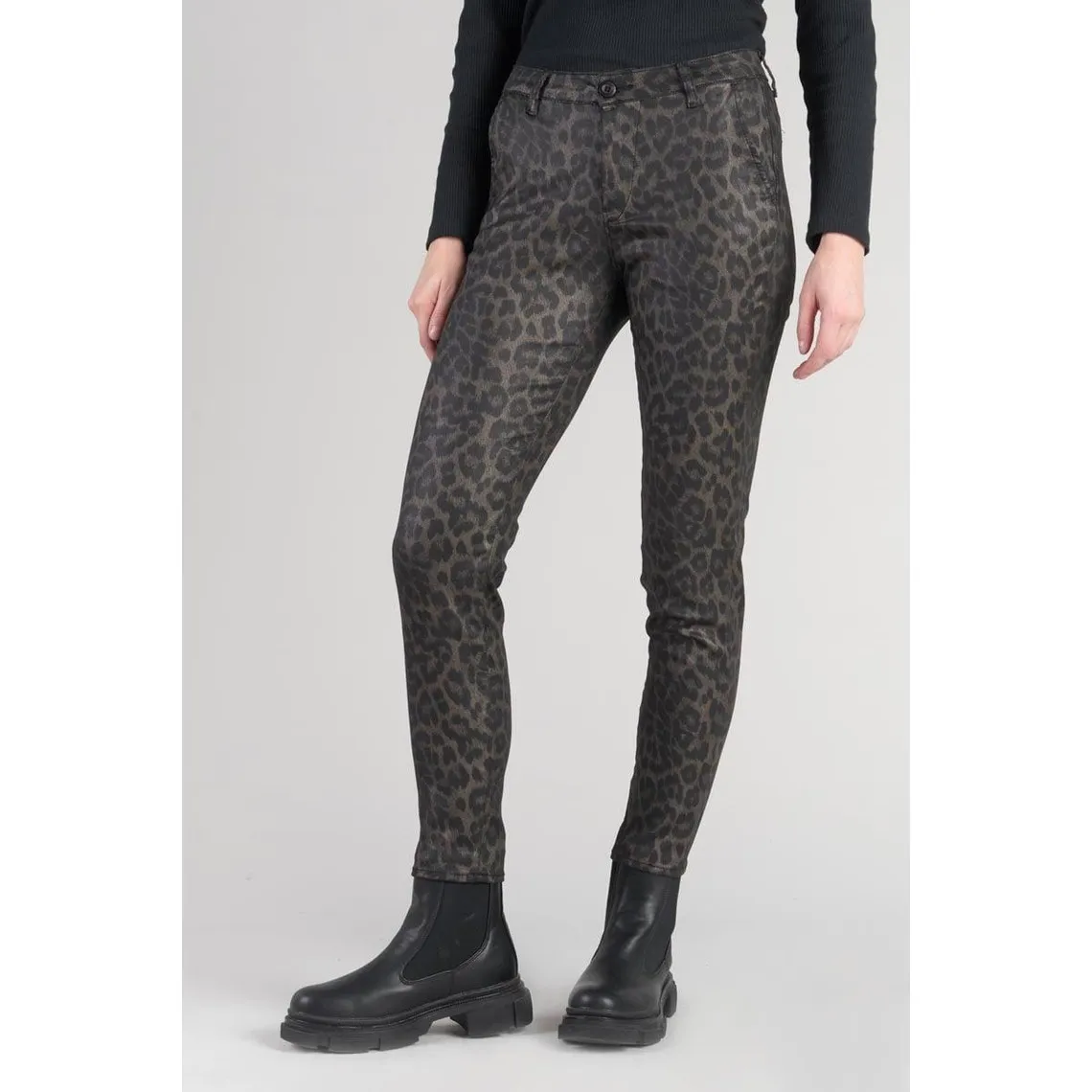 Pantalon slim FLEXY noir en coton | 3 Suisses