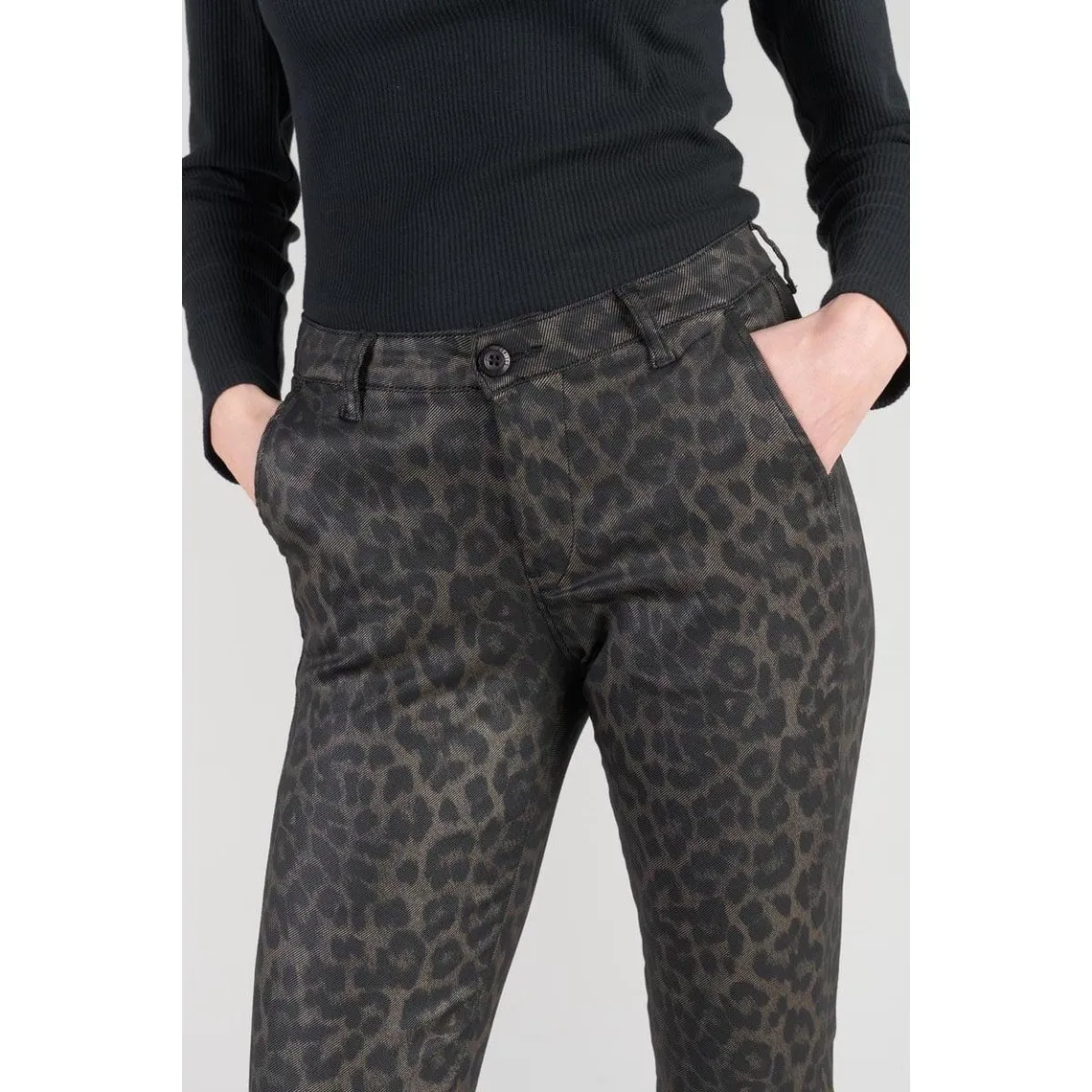 Pantalon slim FLEXY noir en coton | 3 Suisses