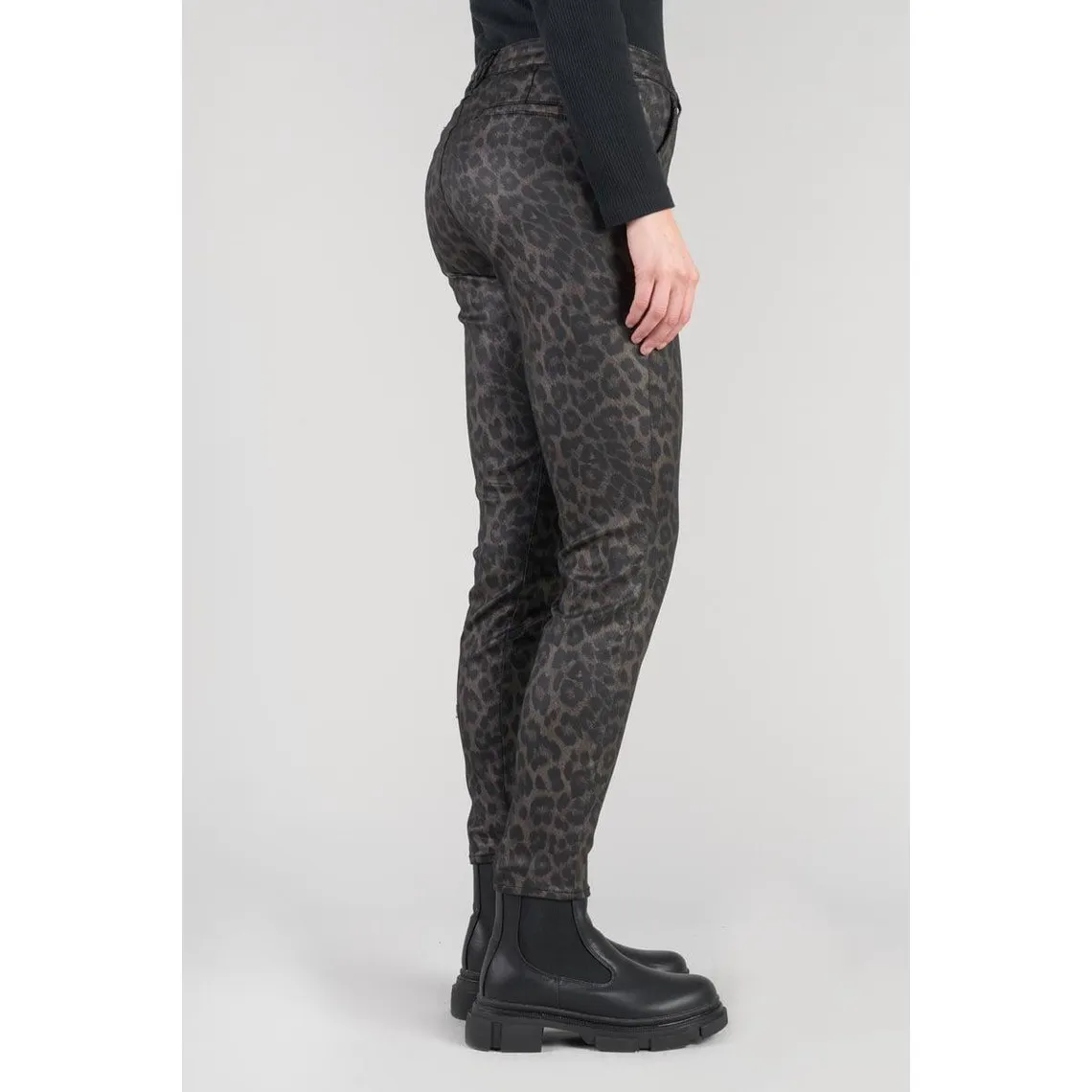 Pantalon slim FLEXY noir en coton | 3 Suisses