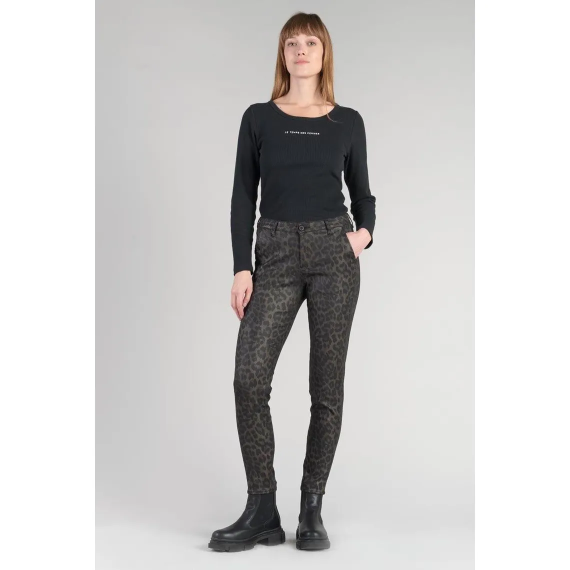 Pantalon slim FLEXY noir en coton | 3 Suisses