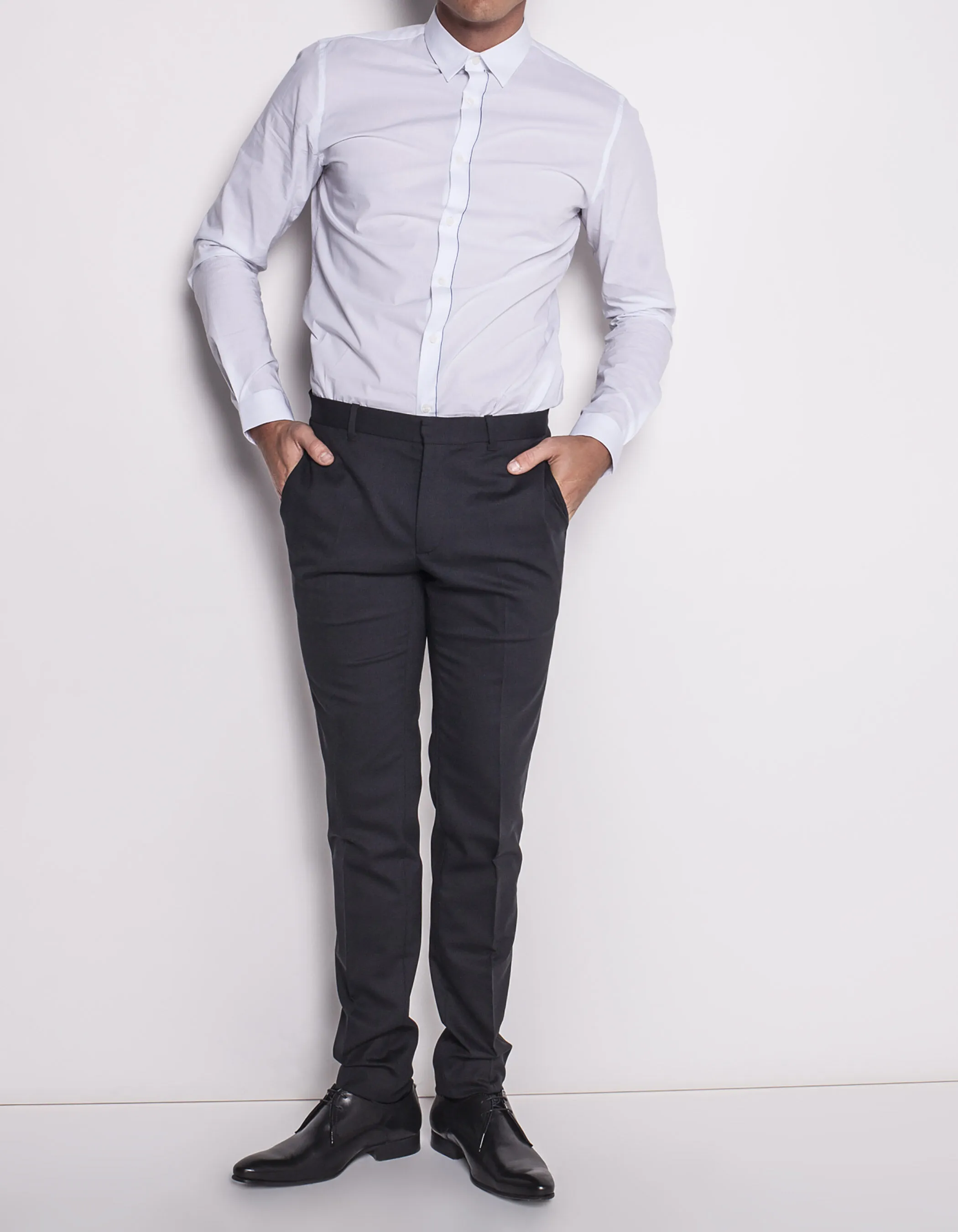 Pantalon slim noir homme