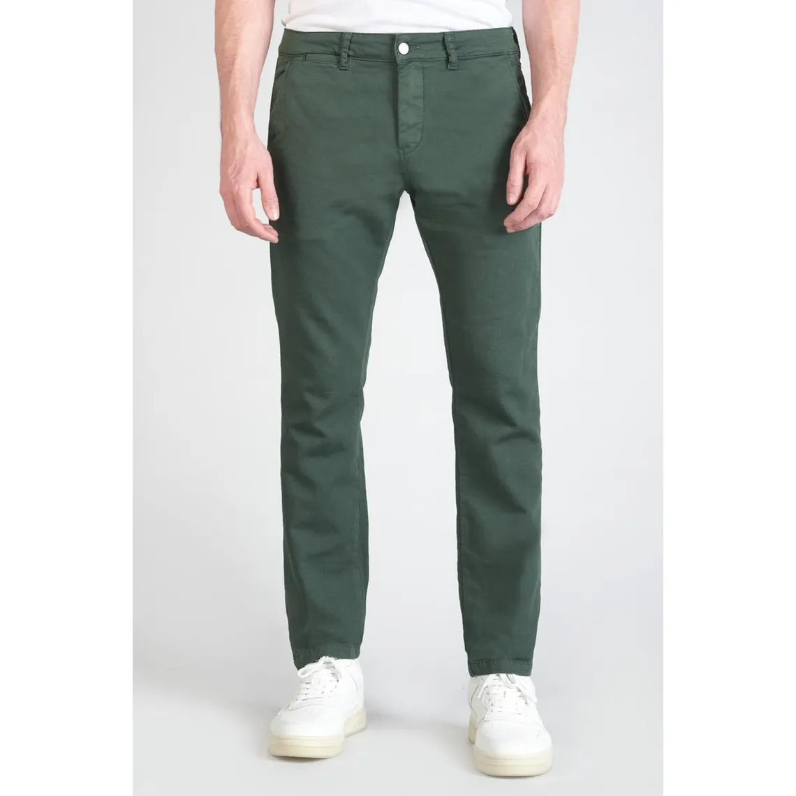 Pantalon slim - Vert en coton Le Temps des Cerises - Pantalon Homme sur MenCorner