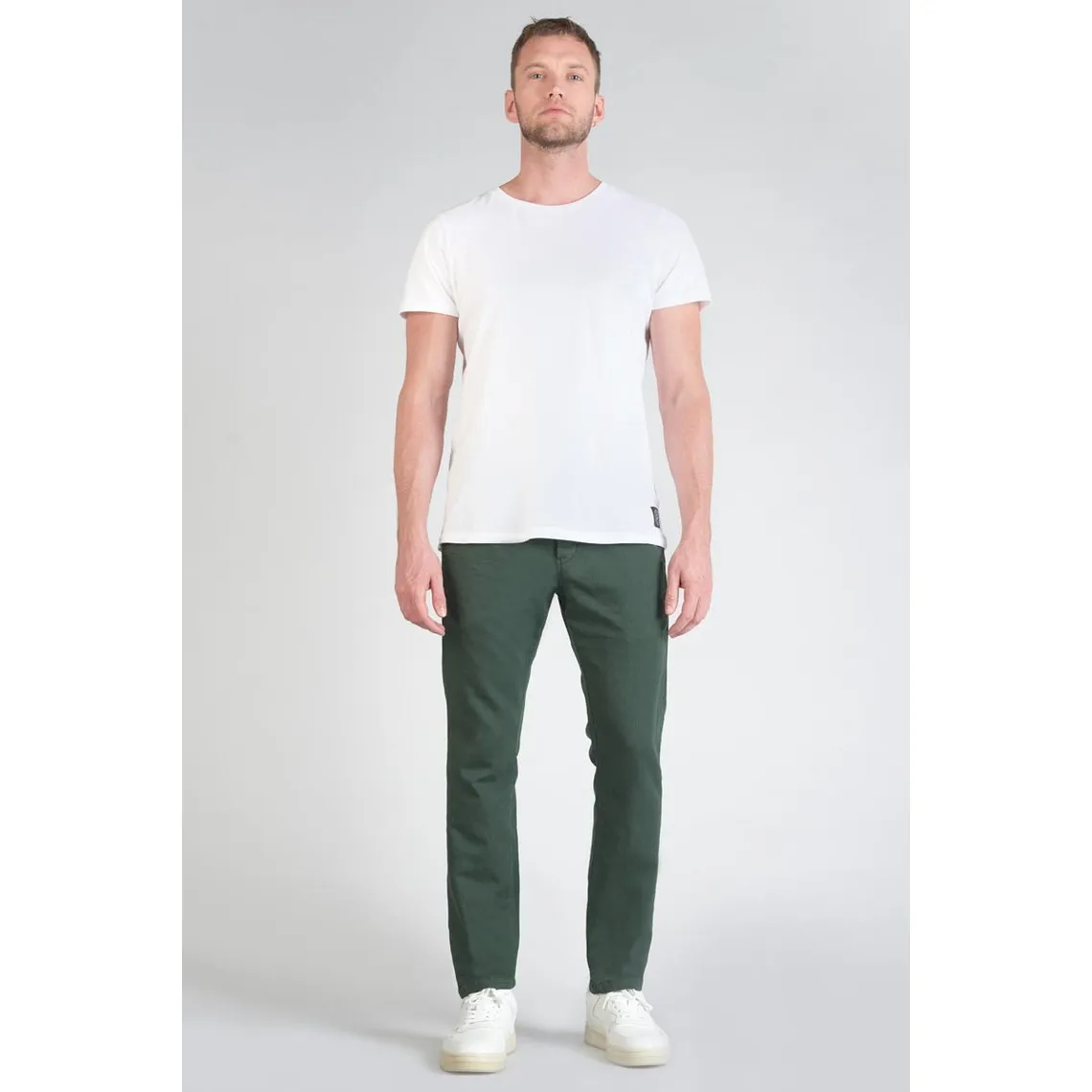 Pantalon slim - Vert en coton Le Temps des Cerises - Pantalon Homme sur MenCorner