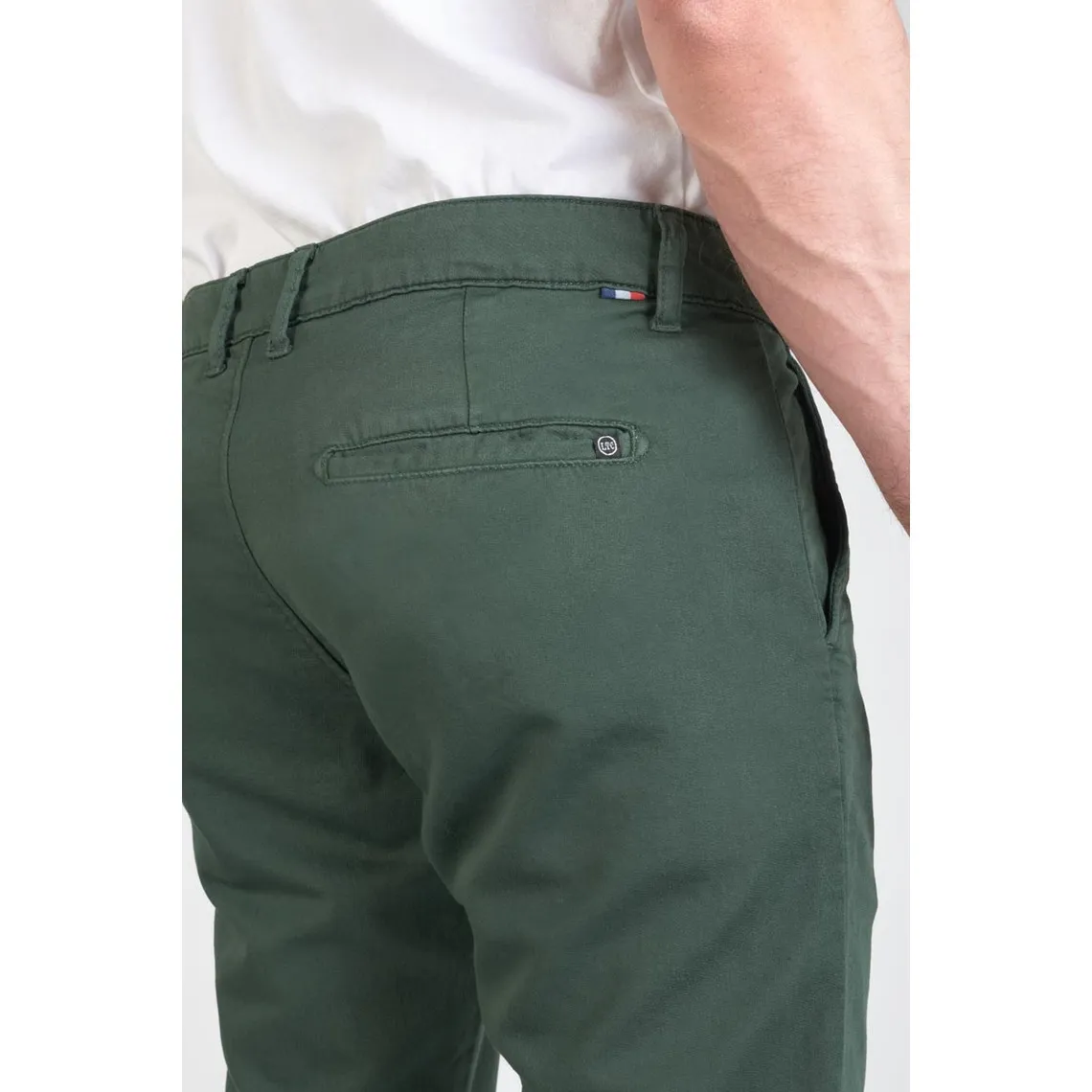 Pantalon slim - Vert en coton Le Temps des Cerises - Pantalon Homme sur MenCorner