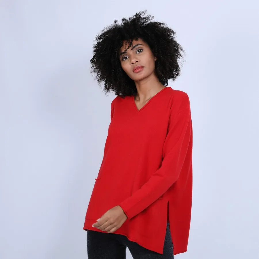 Pull ample col V en cachemire - Olyvia