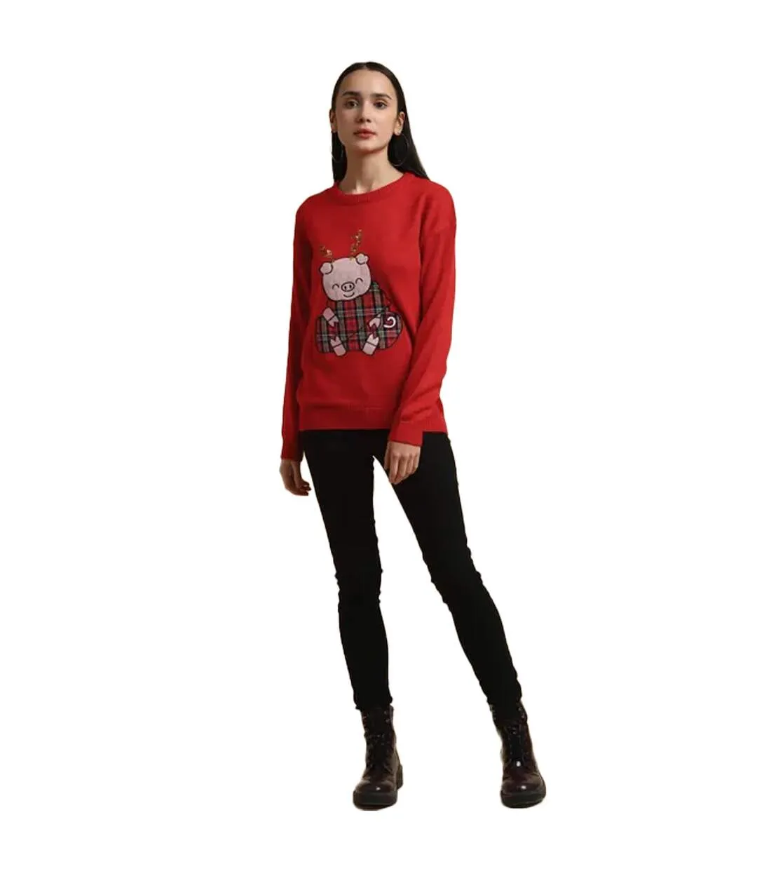 Pull de noël femme rouge Brave Soul