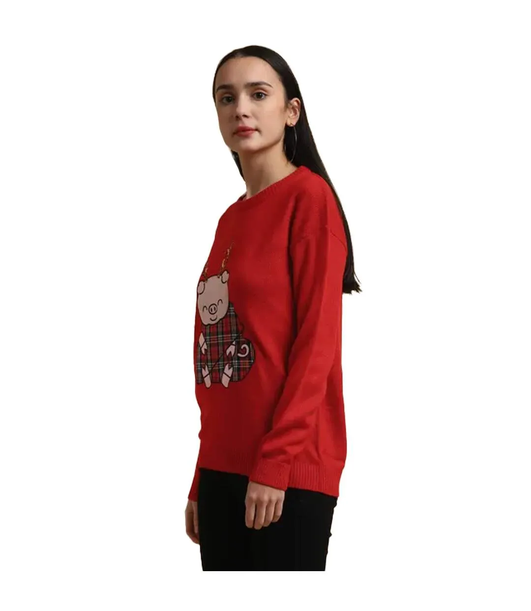 Pull de noël femme rouge Brave Soul