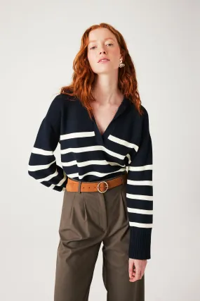 Pull marin éco-conçu - Rayé marine