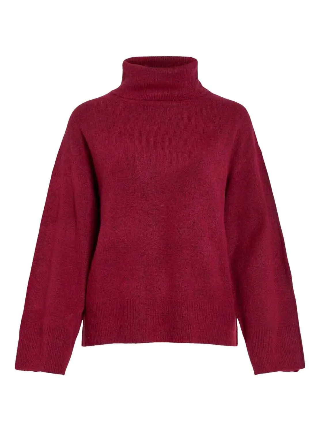 Pull Vila Vivimalina Rollneck Bordeaux pour Femme