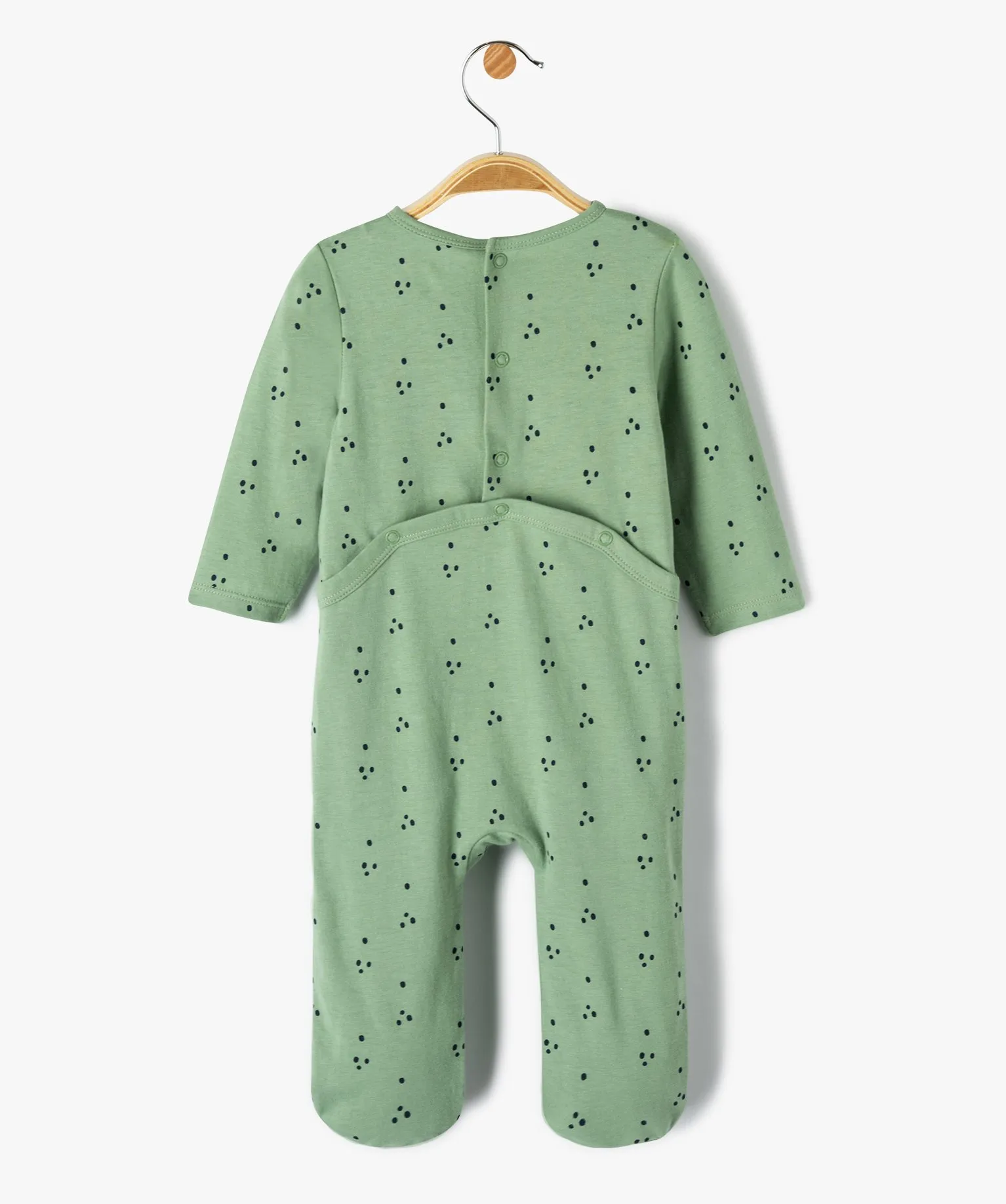 pyjama dors-bien pont dos imprime en jersey bebe vert