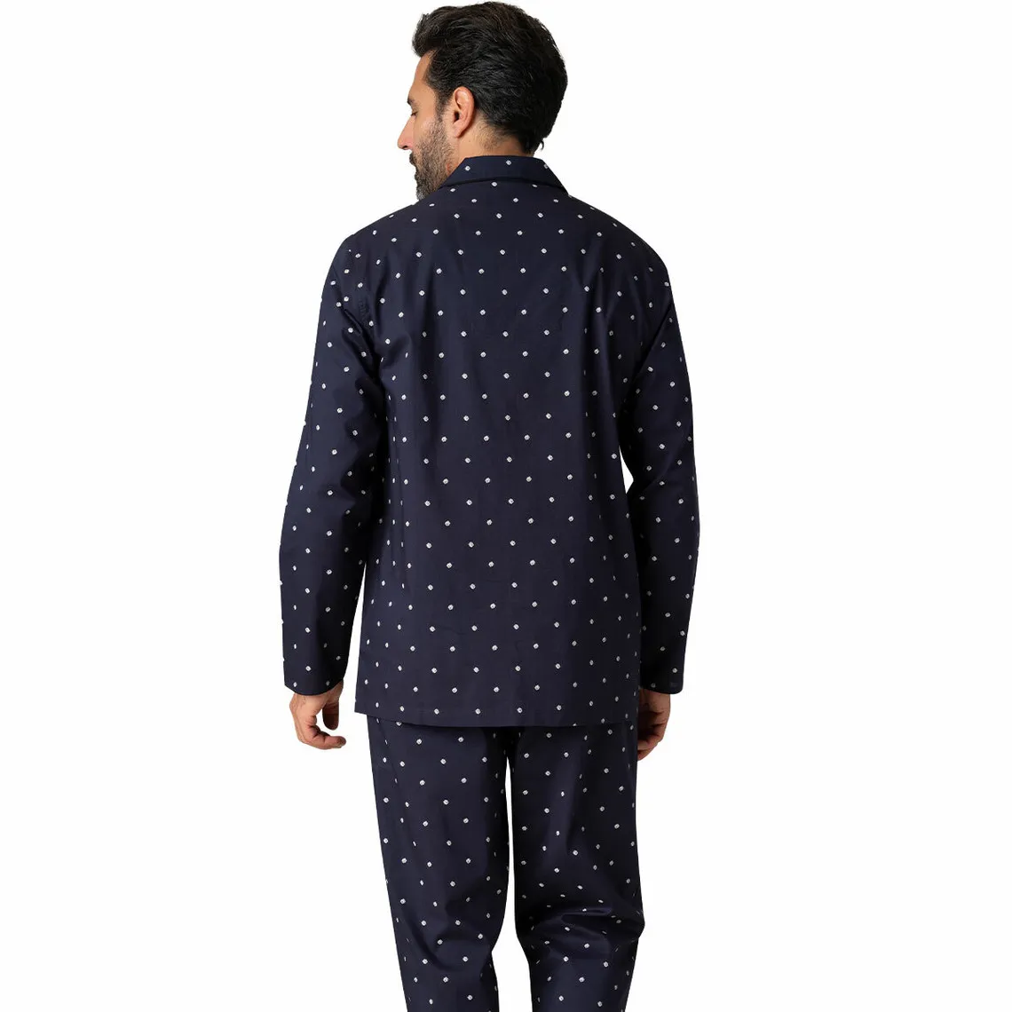 Pyjama long ouvert homme Chaine & Trame bleu en coton Eminence - Pyjama & Peignoir Homme sur MenCorner