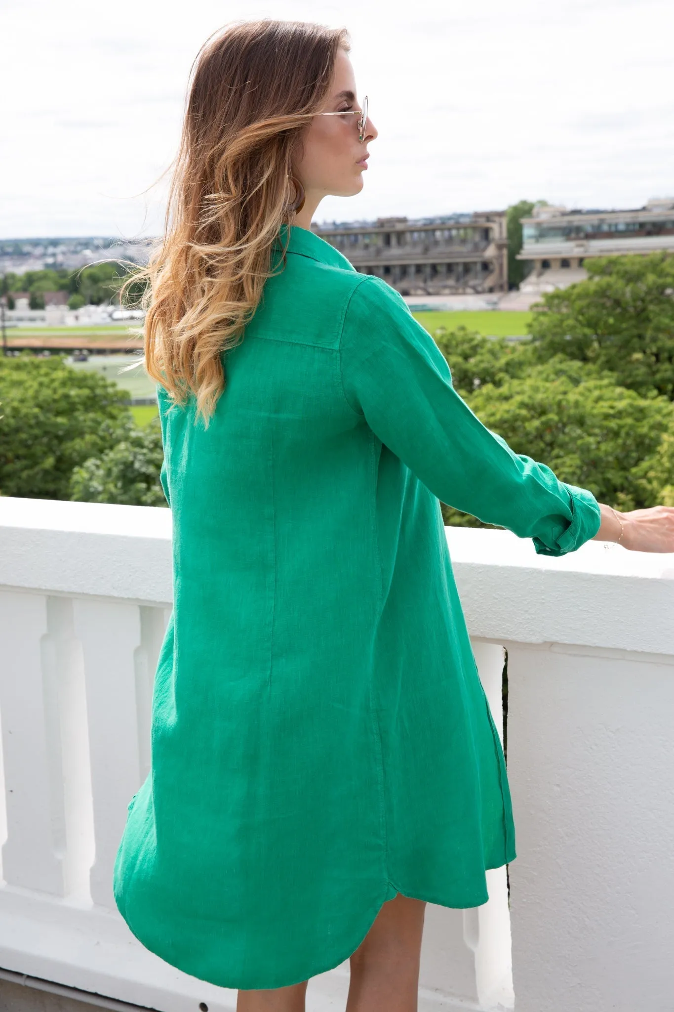 Robe en lin June - vert