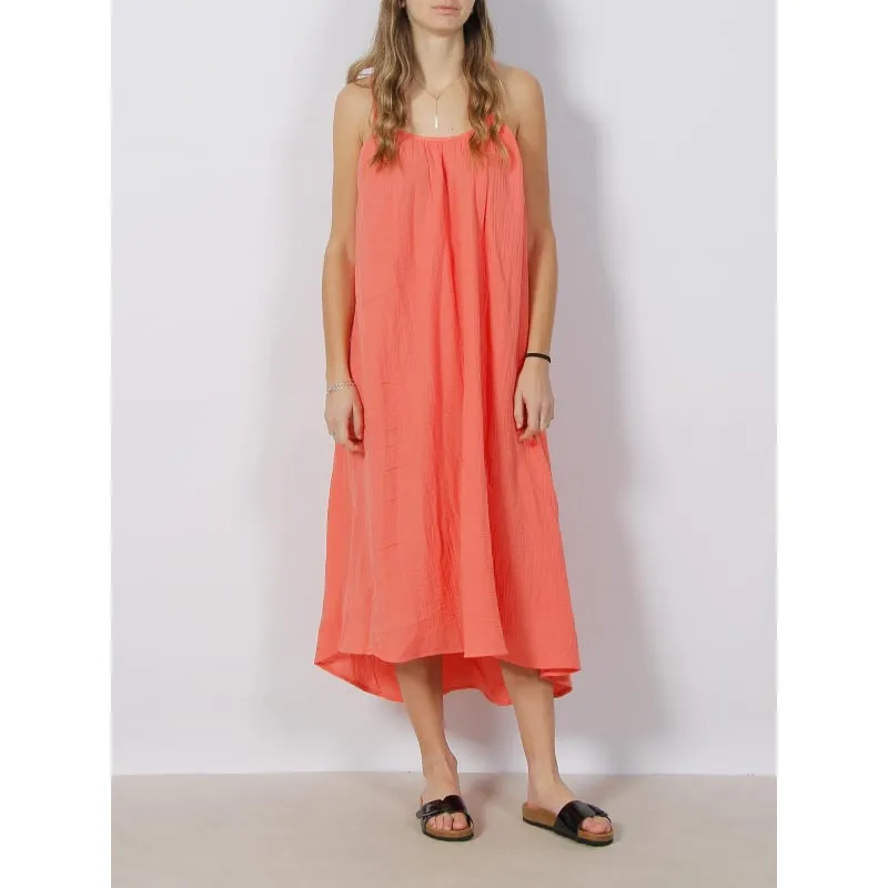 Robe mi-longue marrakech imprimés rose femme - Ichi | wimod