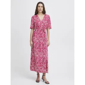 Robe mi-longue marrakech imprimés rose femme - Ichi | wimod