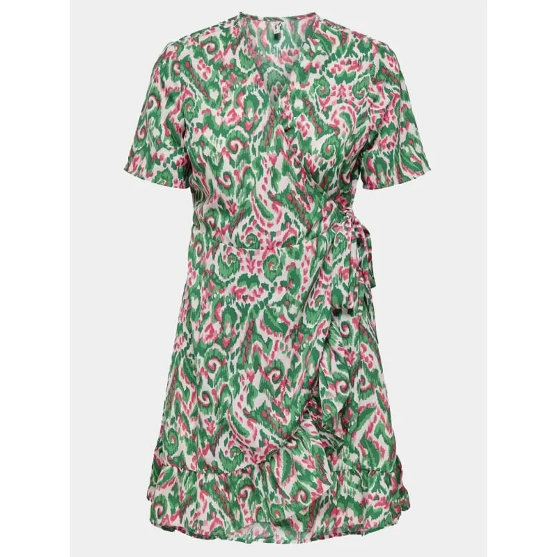 Robe mi-longue marrakech imprimés rose femme - Ichi | wimod