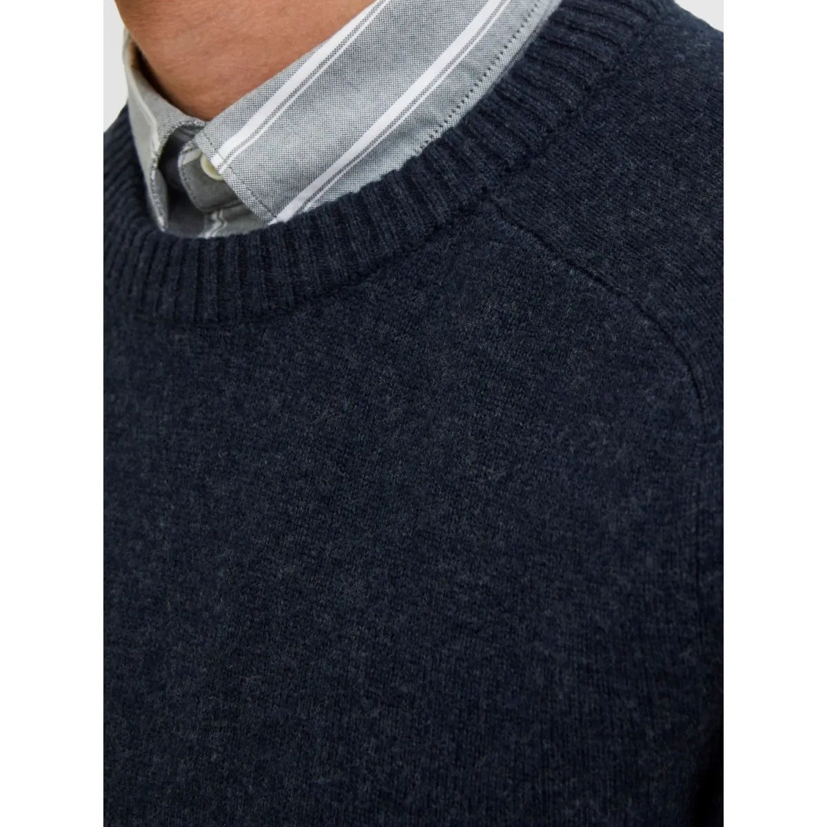 Selected homme - Pull marine chiné en laine