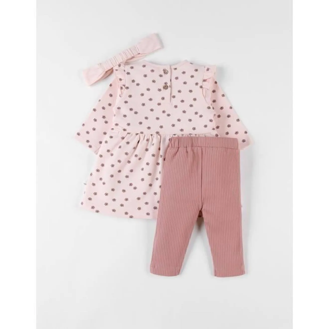 Set bandeau + t-shirt manches longues + legging rose - Noukies