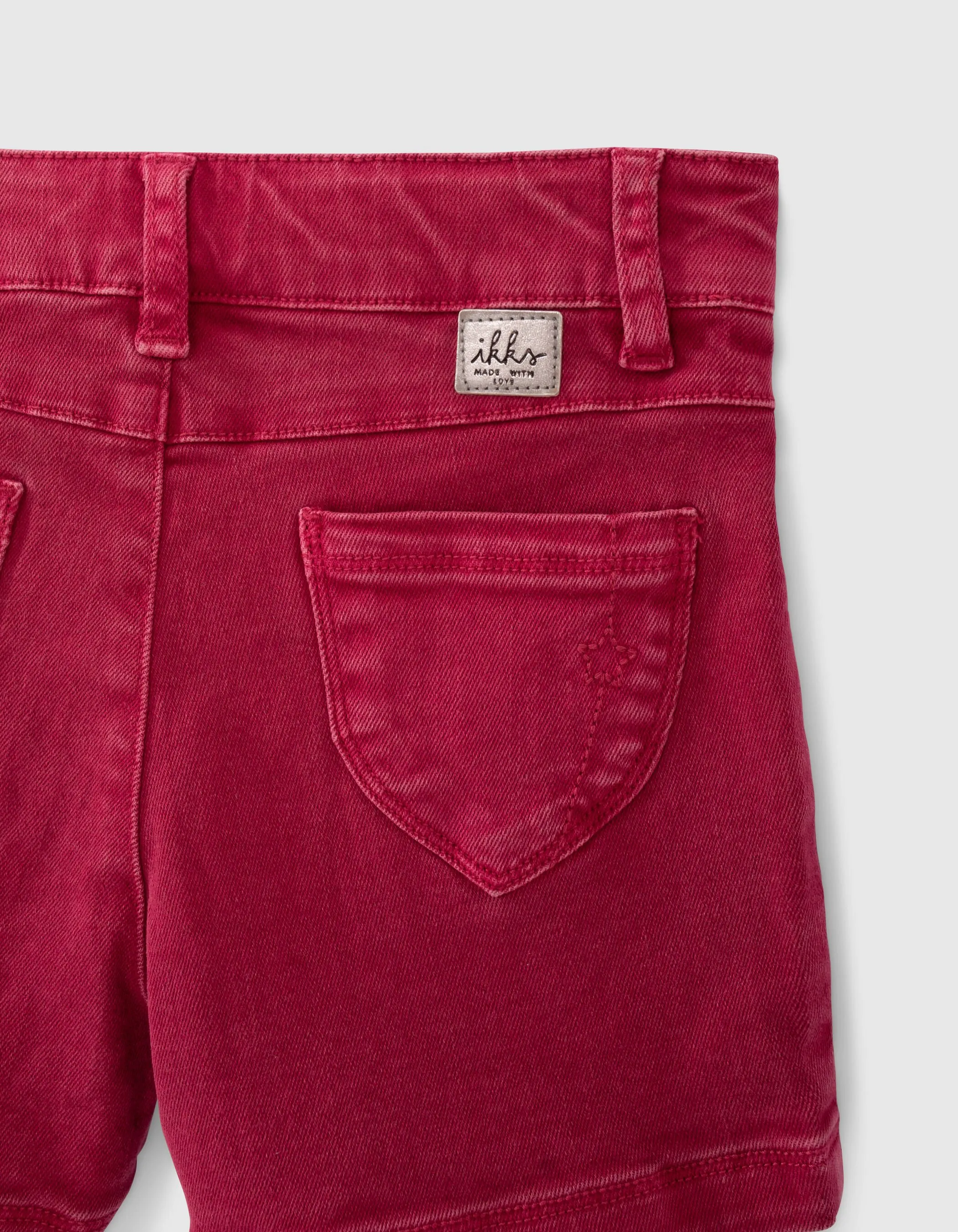 Short en jean rose fuchsia fille