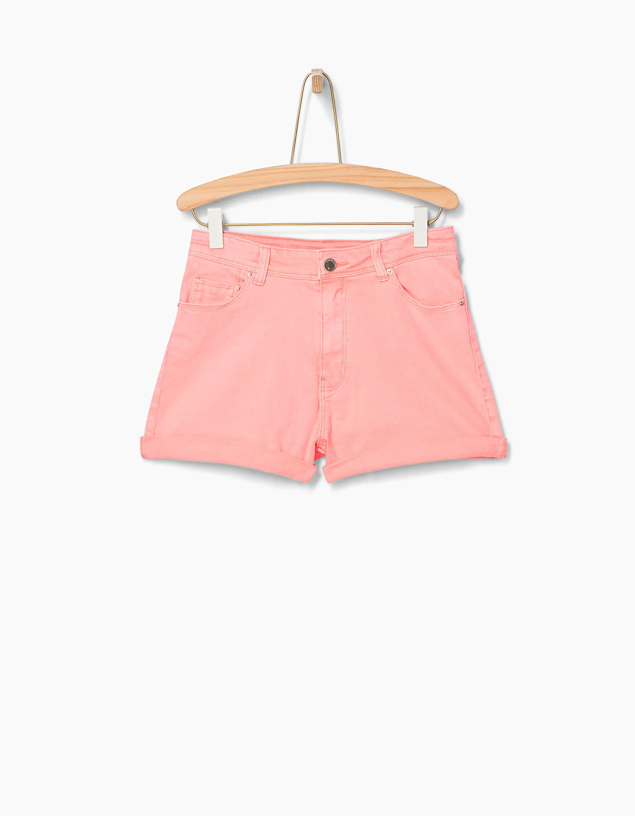 Short mom en jean rose fluo fille 