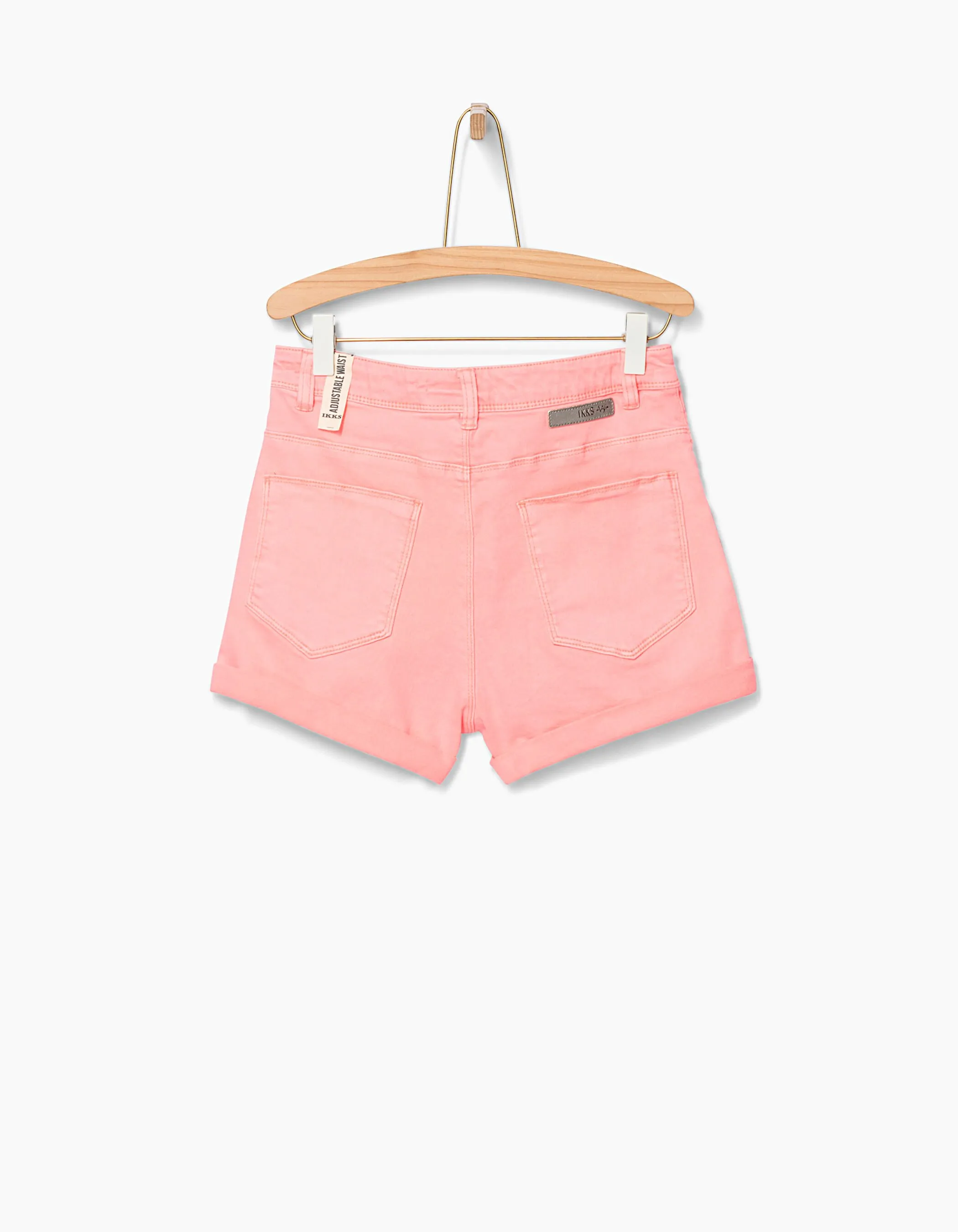 Short mom en jean rose fluo fille 