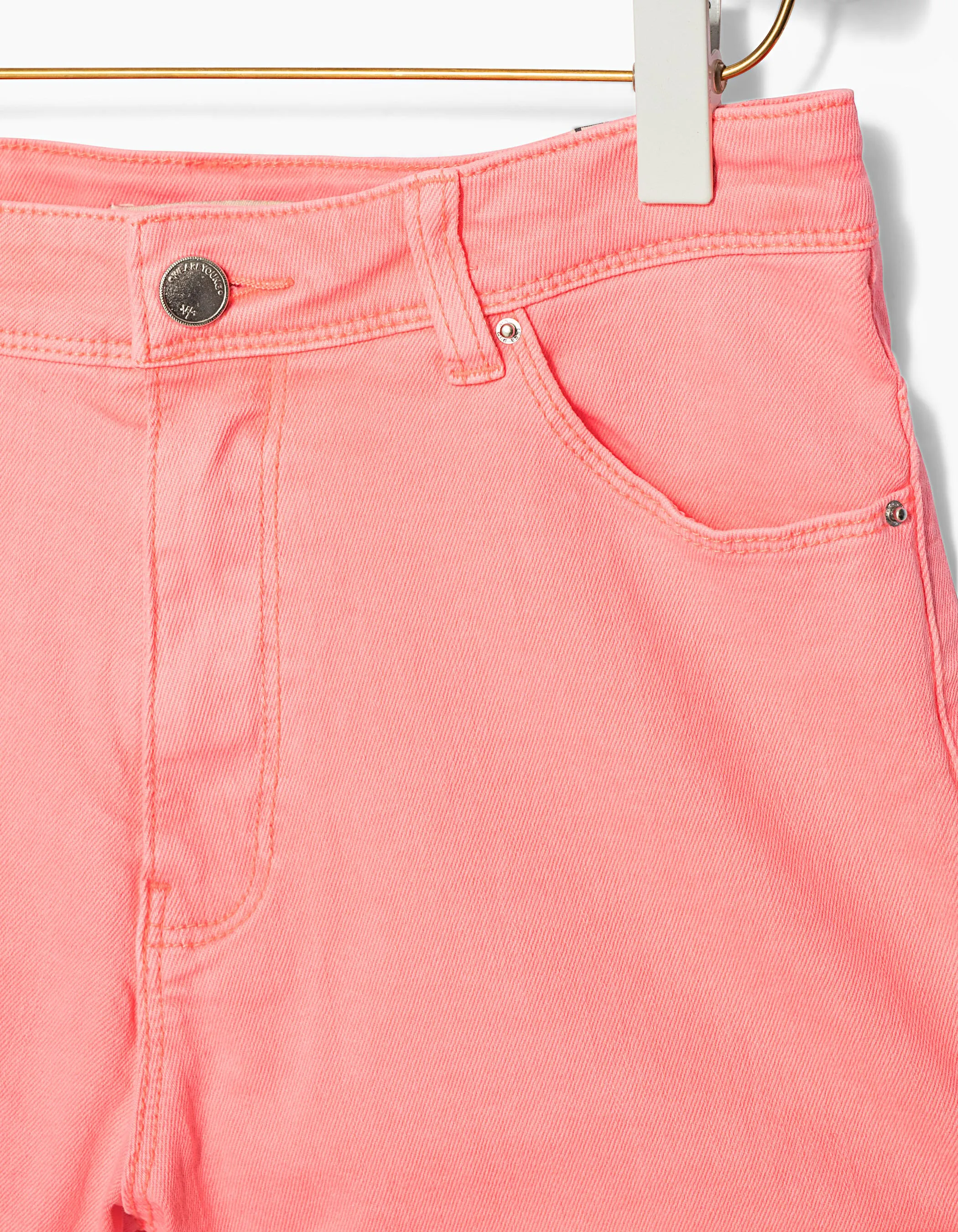 Short mom en jean rose fluo fille 