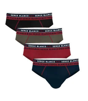 Slips Homme SERGE BLANCO Coton Majoritaire Pack de 4 Slips SBL CLA