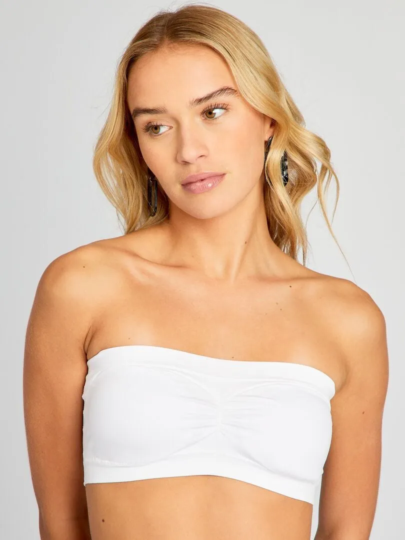 Soutien-gorge bandeau avec coques amovibles - blanc