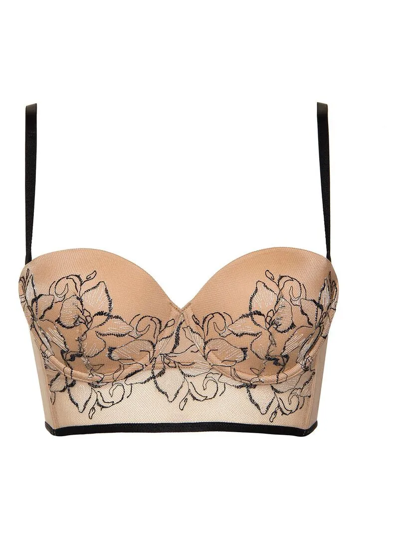 Soutien-gorge bustier balconnet push-up Ruby - Beige