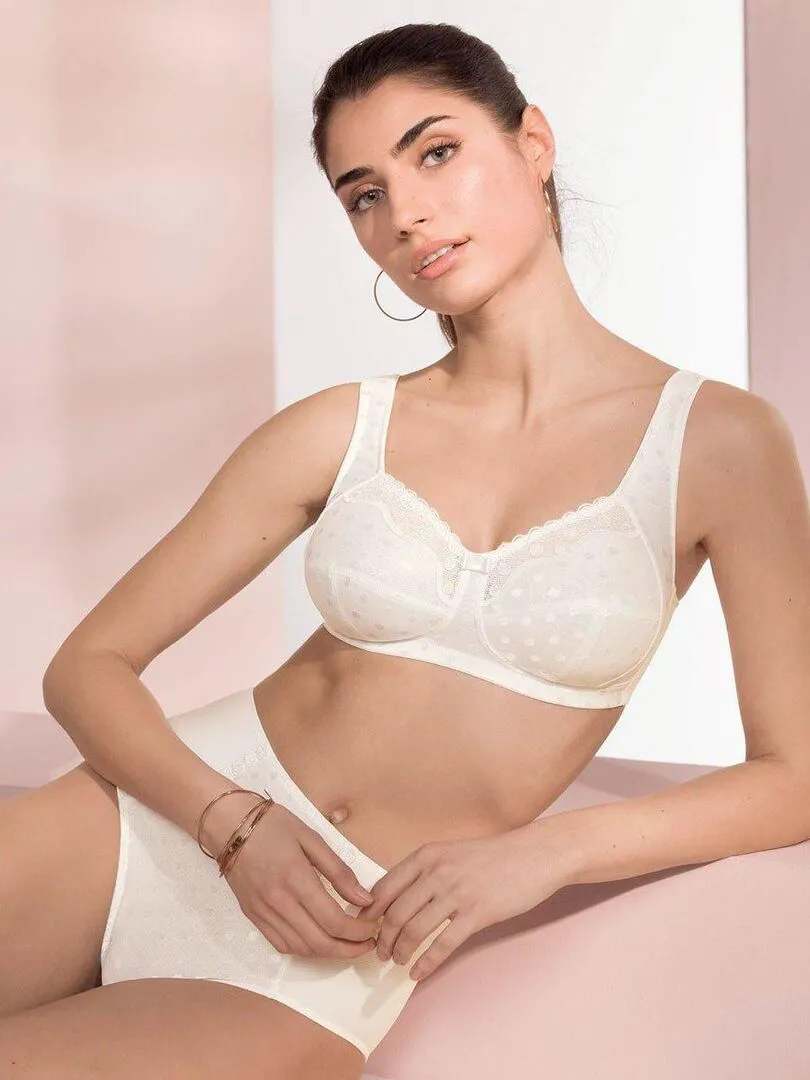 Soutien-gorge confort sans armature avec plumetis Airita - Beige clair