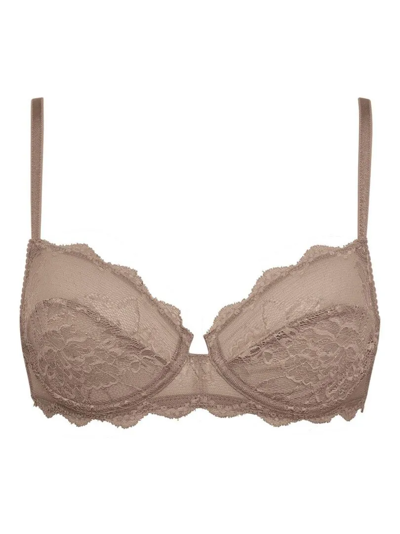 Soutien-gorge corbeille en dentelle Alchimia - Marron