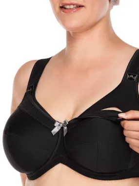 Soutien-gorge d'allaitement grande taille armature amovible Lilly - Noir