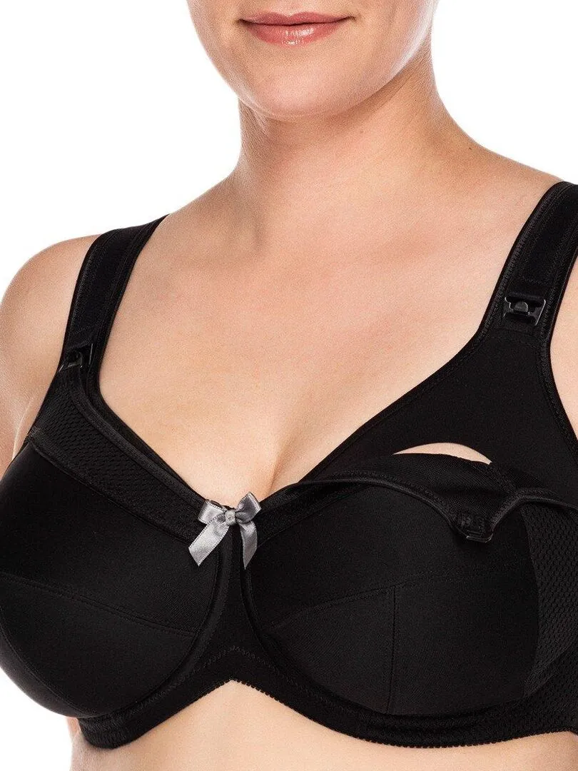 Soutien-gorge d'allaitement grande taille armature amovible Lilly - Noir