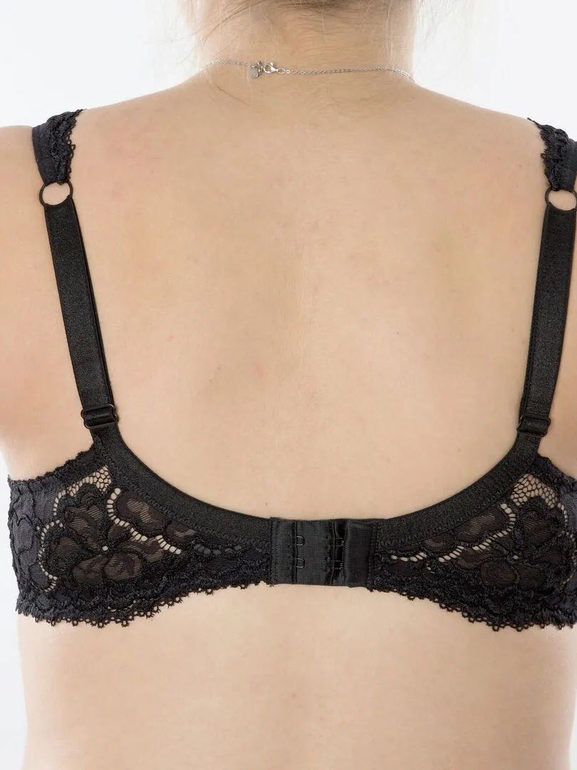 Soutien-gorge d'allaitement souple ANGÉLIQUE dentelle 'Bogema' - Noir