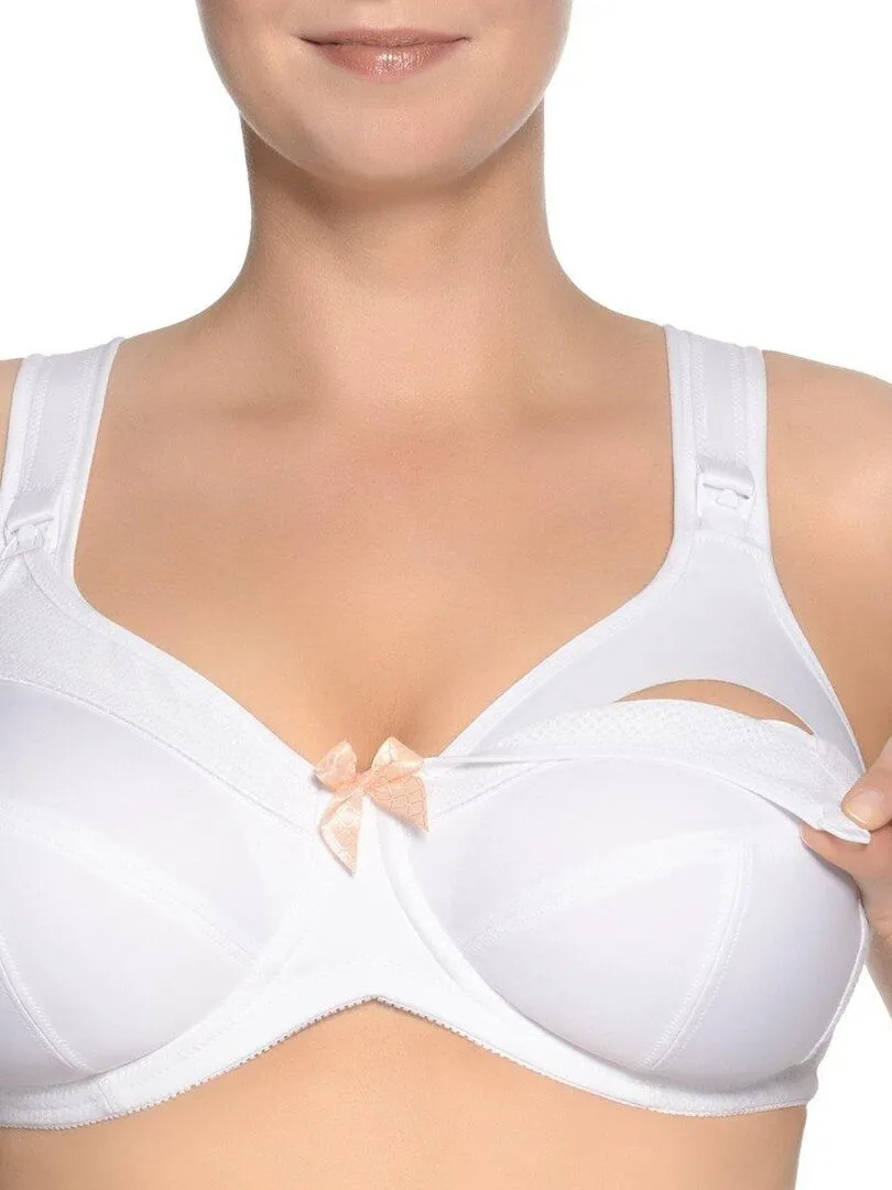 Soutien-gorge d'allaitement à armature amovible pour bonnet profond Lilly - Blanc