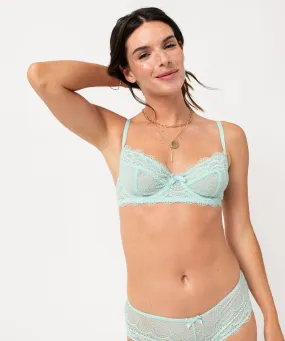 soutien-gorge forme corbeille en dentelle femme bleu soutien gorge avec armatures