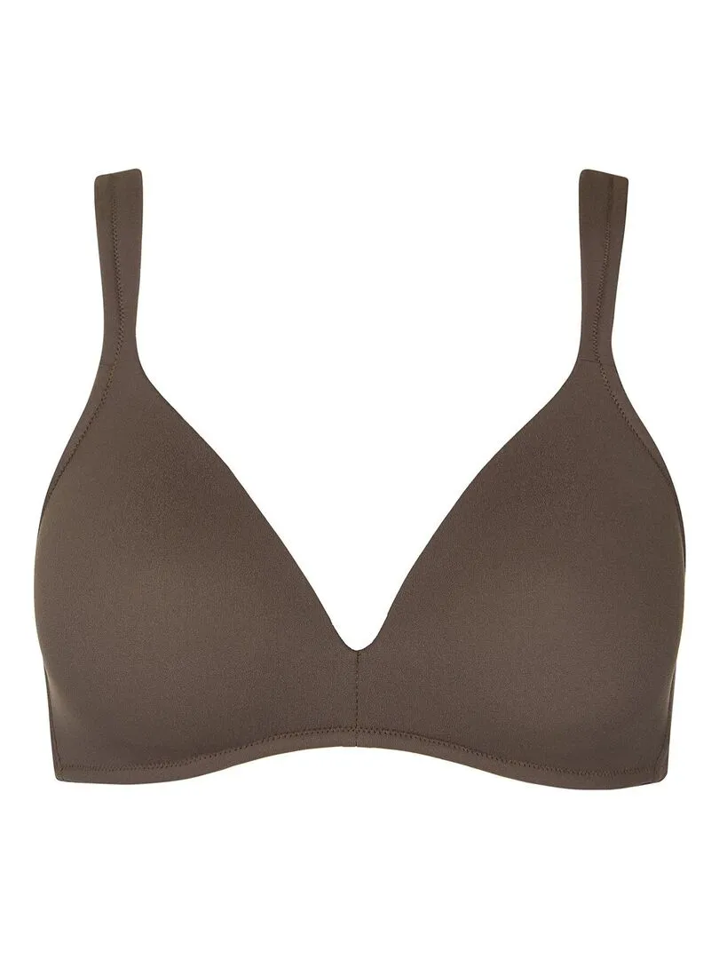 Soutien-gorge préformé décolleté profond sans armatures Maya - Marron chocolat