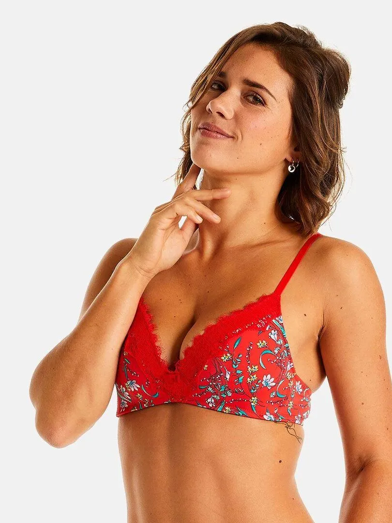 Soutien-gorge sans armatures coque souple ROUGE - Pomm'Poire - Rouge